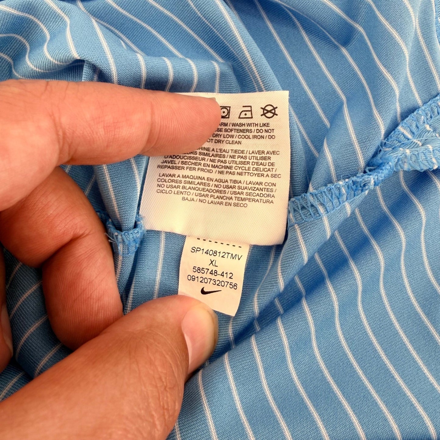 Nike Golf Boeing Classic Dri-FIT Striped Polo Shirt XL Blue 585748-412