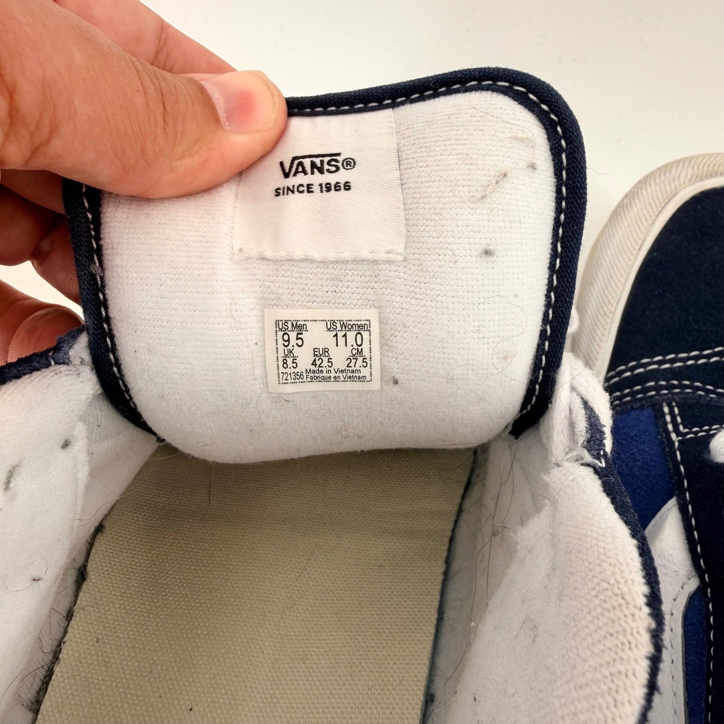 Vans Knu Skool Navy True White Chunky Skate Shoes 90s Retro Mens 9.5 Blue