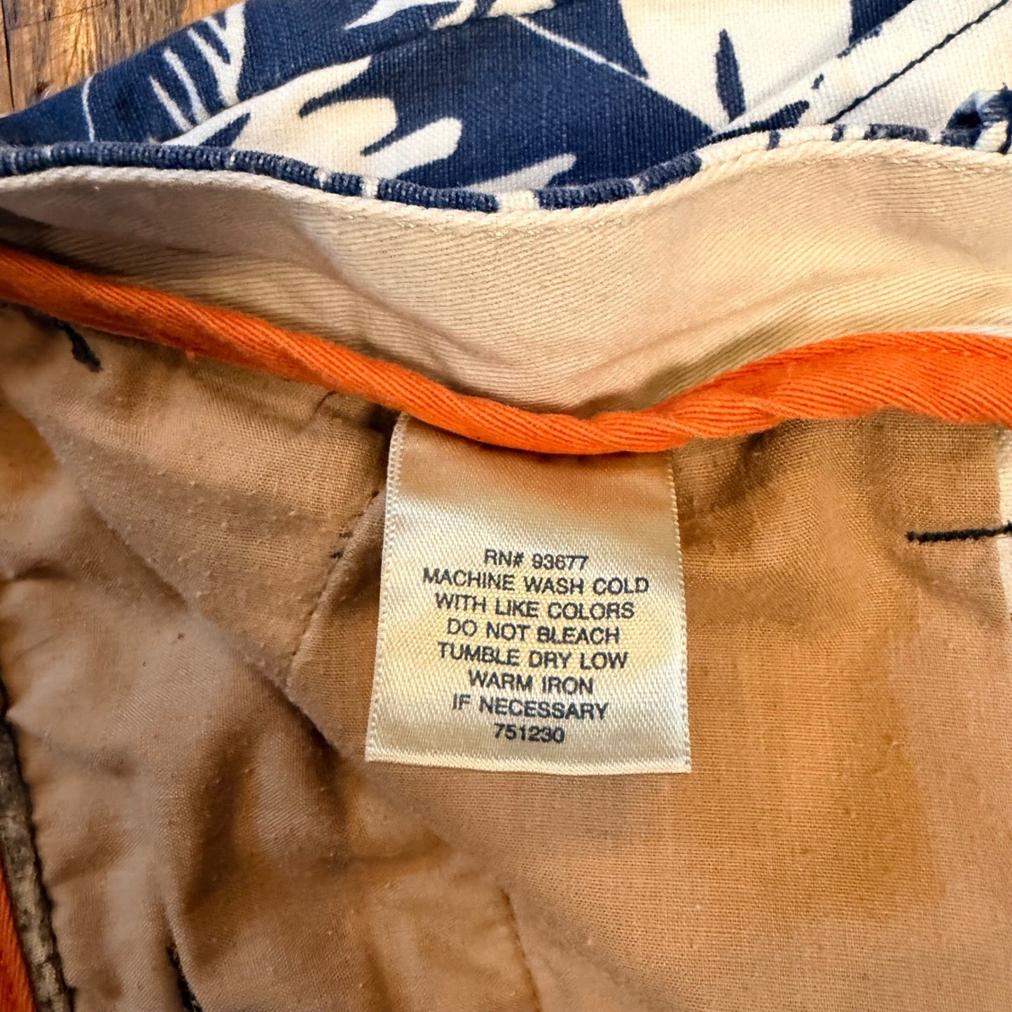 Island Shores Linen Blend Tropical Leaf Print Shorts Size 36 Blue White Aloha