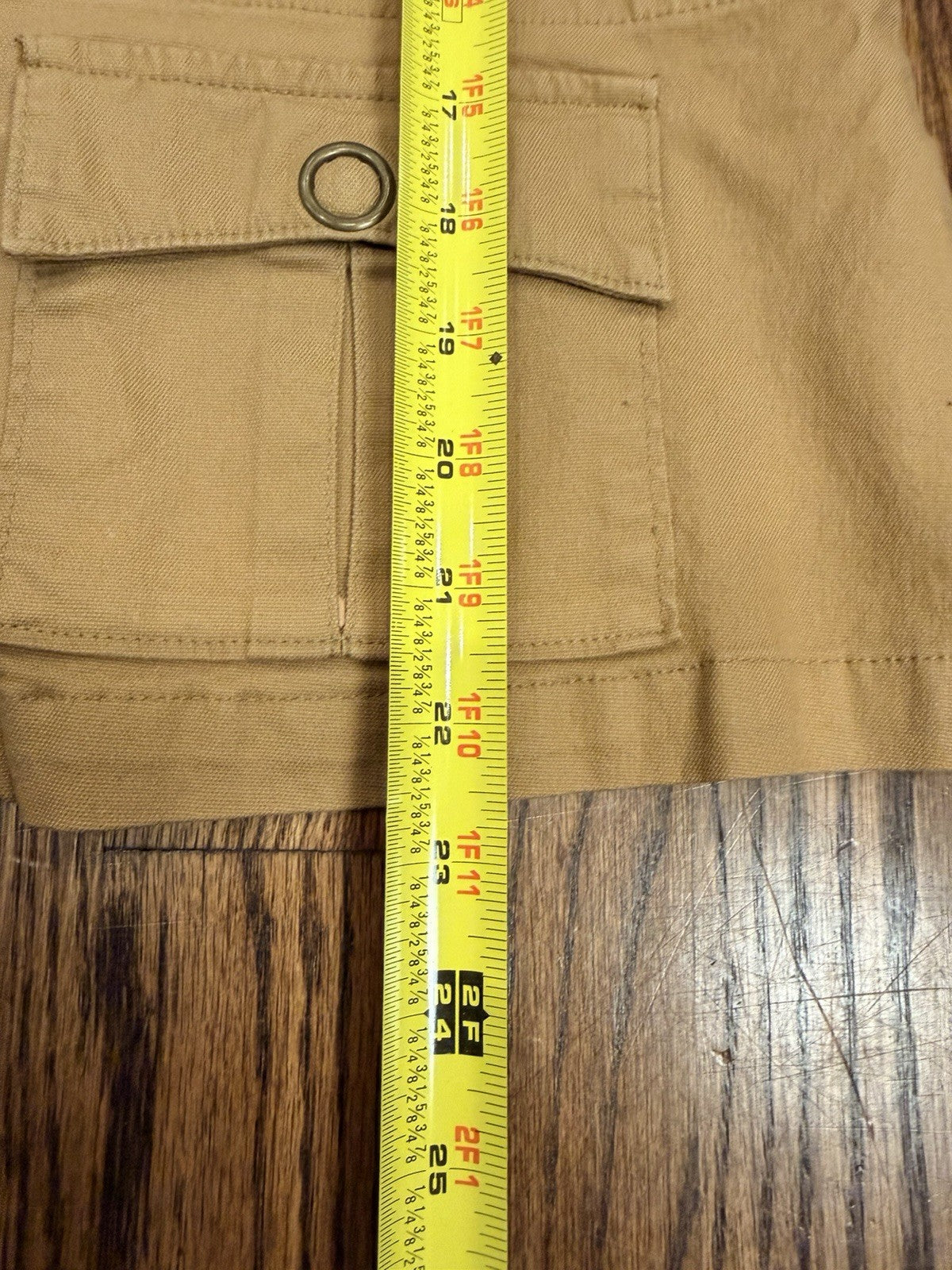 ana Jacket Women Medium Brown Snap Front Pockets Cotton Spandex Coat