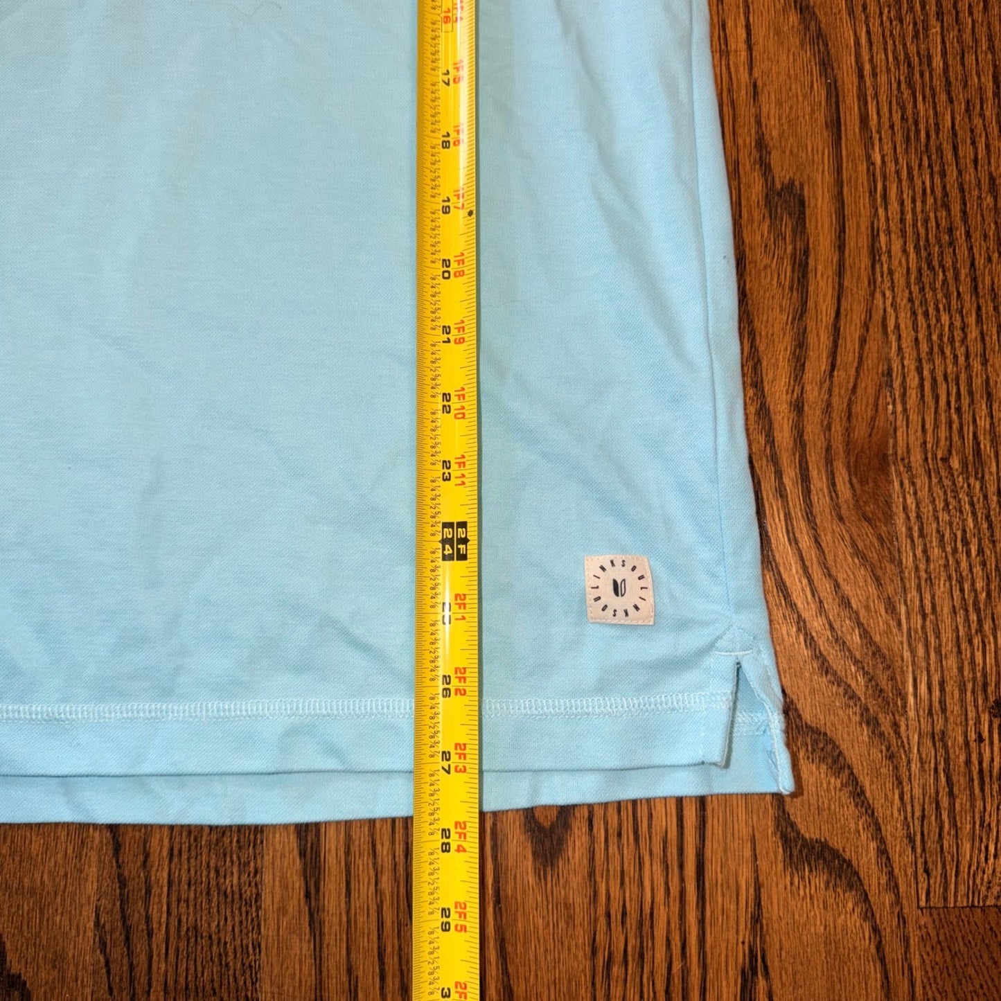 Linksoul Tempus Fugit Polo Shirt Short Sleeve Pique Golf M Light Blue