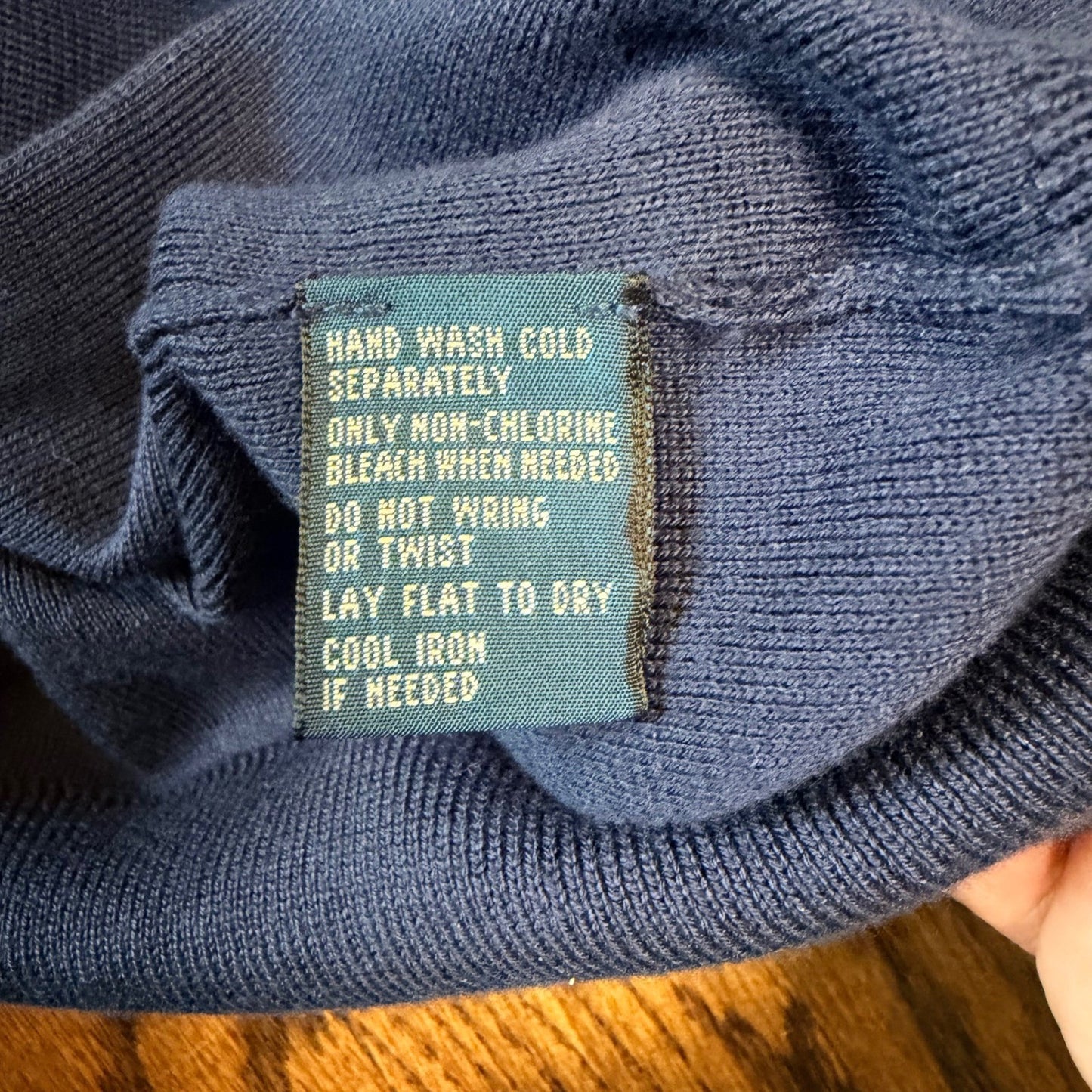Polo Ralph Lauren Pima Cotton V-Neck Sweater Vest Large Navy Blue Preppy