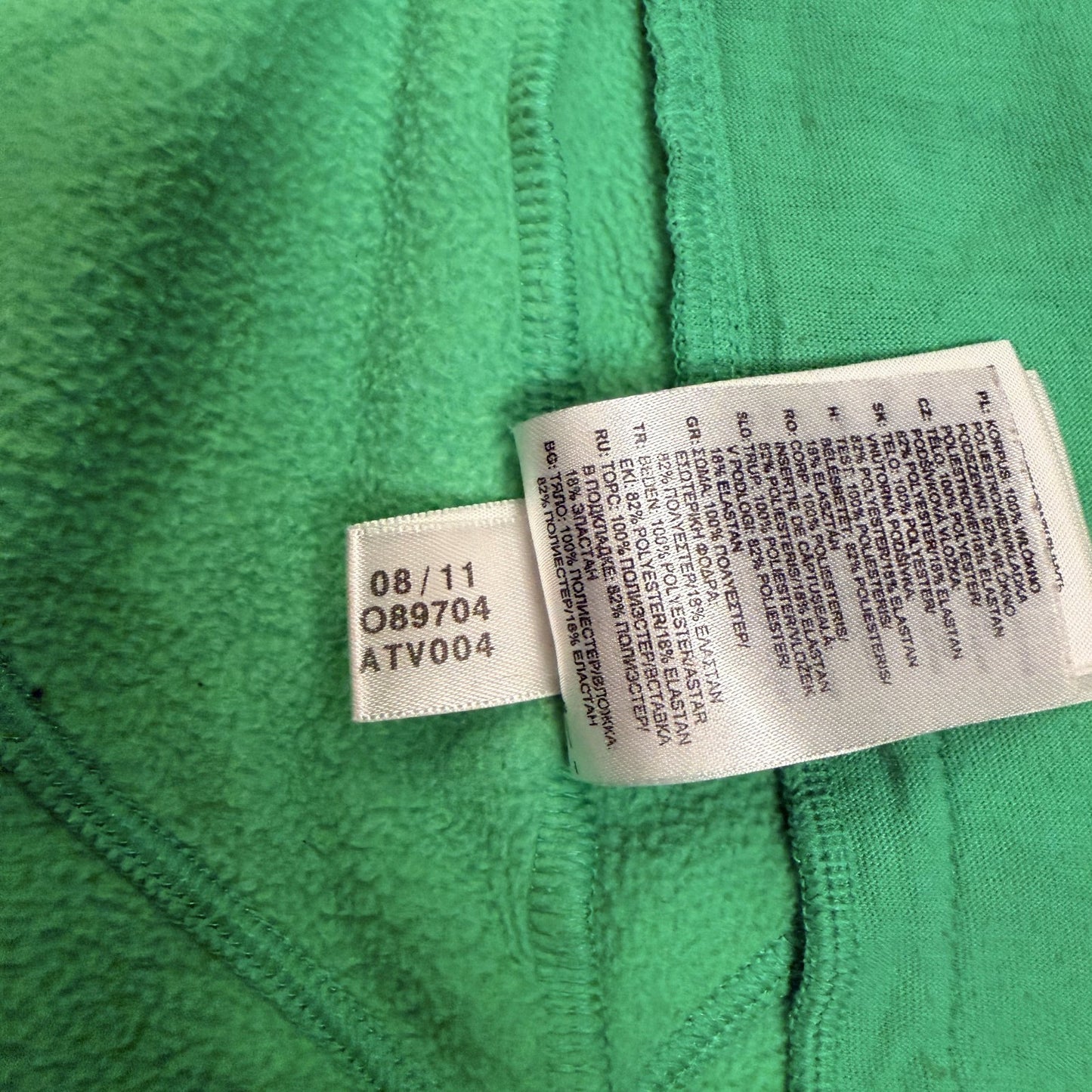 Adidas Jacket Womens Small Green Polar Fleece Full Zip Long Sleeve Running