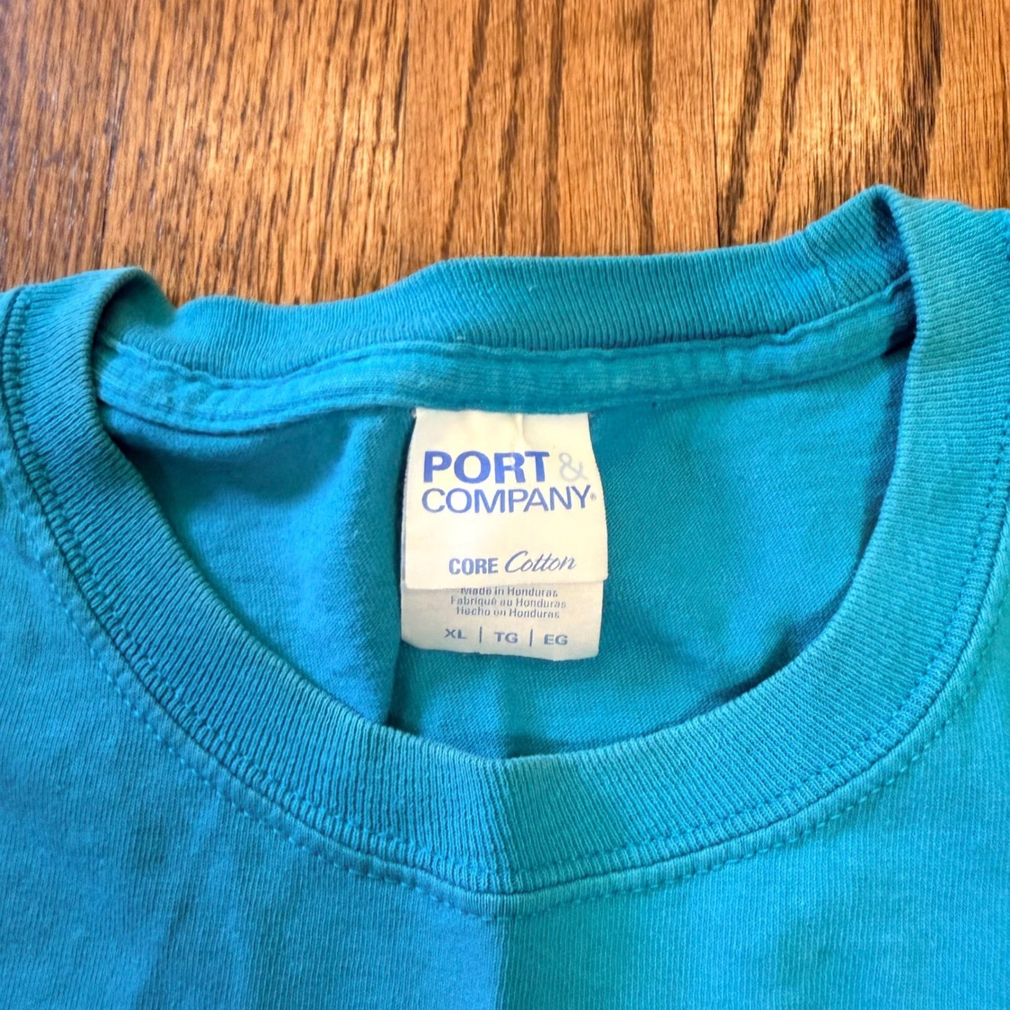 Port & Company Core Cotton Moving Services Graphic T-Shirt XL Turquoise Blue