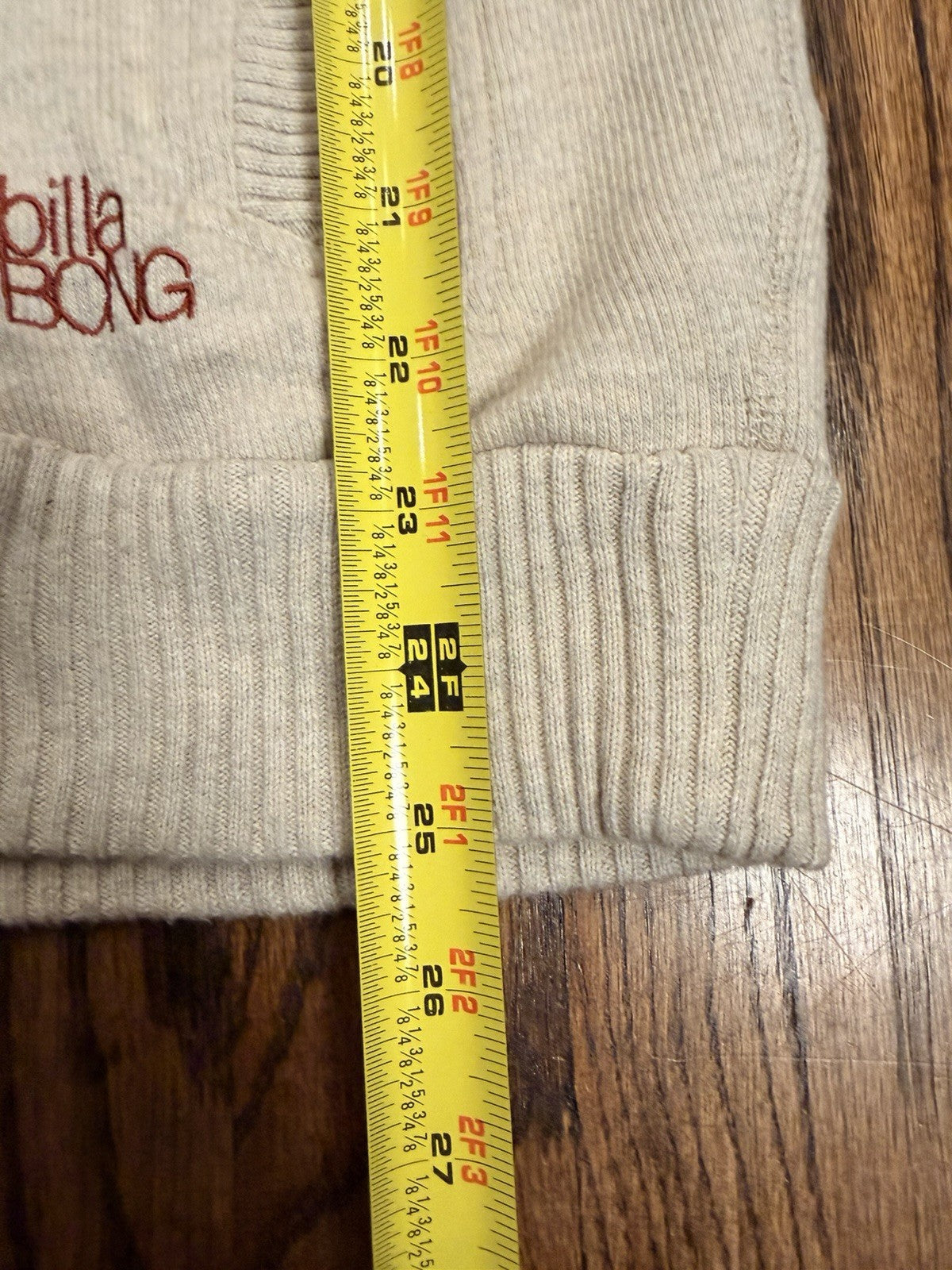 Billabong Sweater Womens Large Beige Button Shawl Collar Pullover Knit Casual