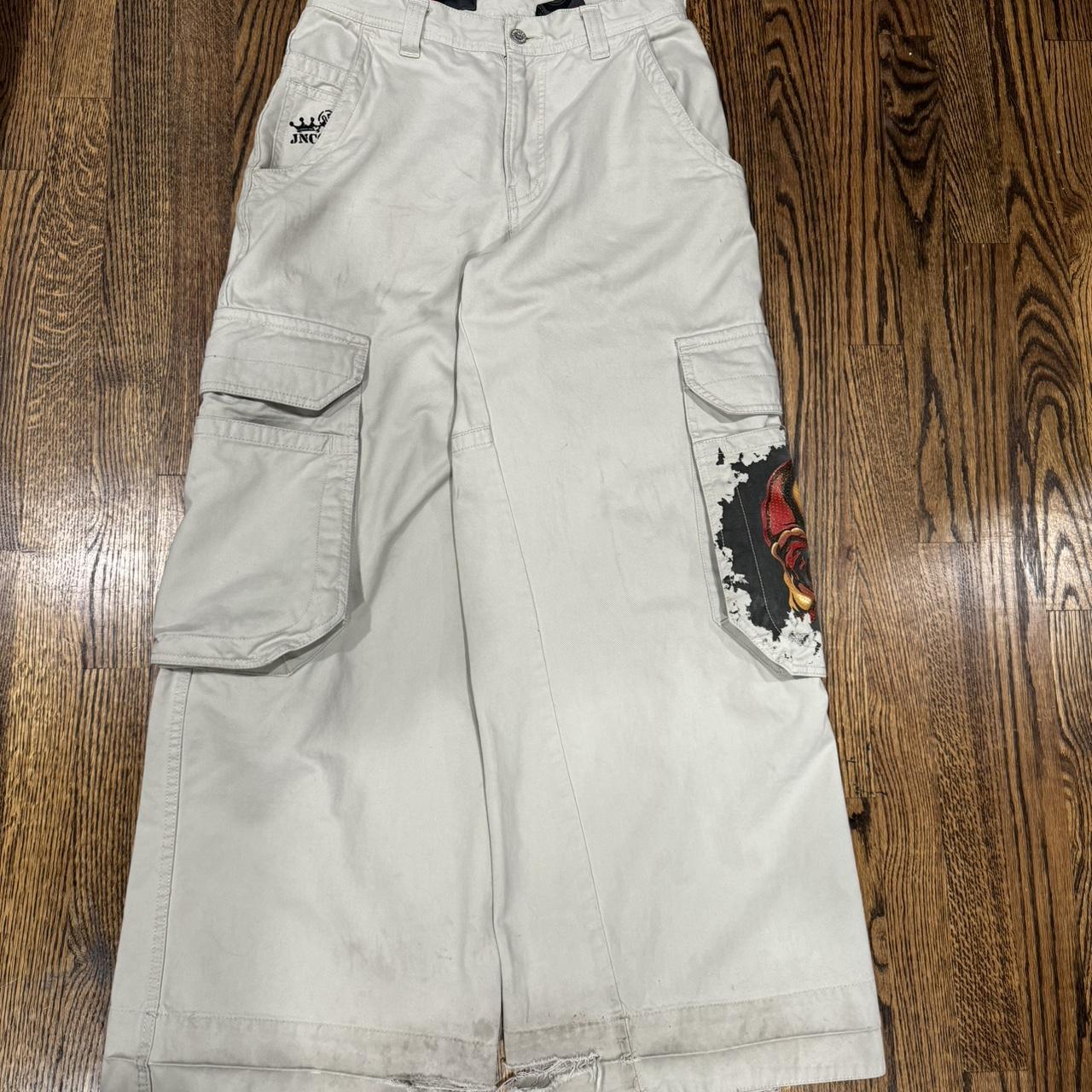 JNCO “Skull” Khaki Cargo Pants | 90s Vintage Wide-Leg – The Attic