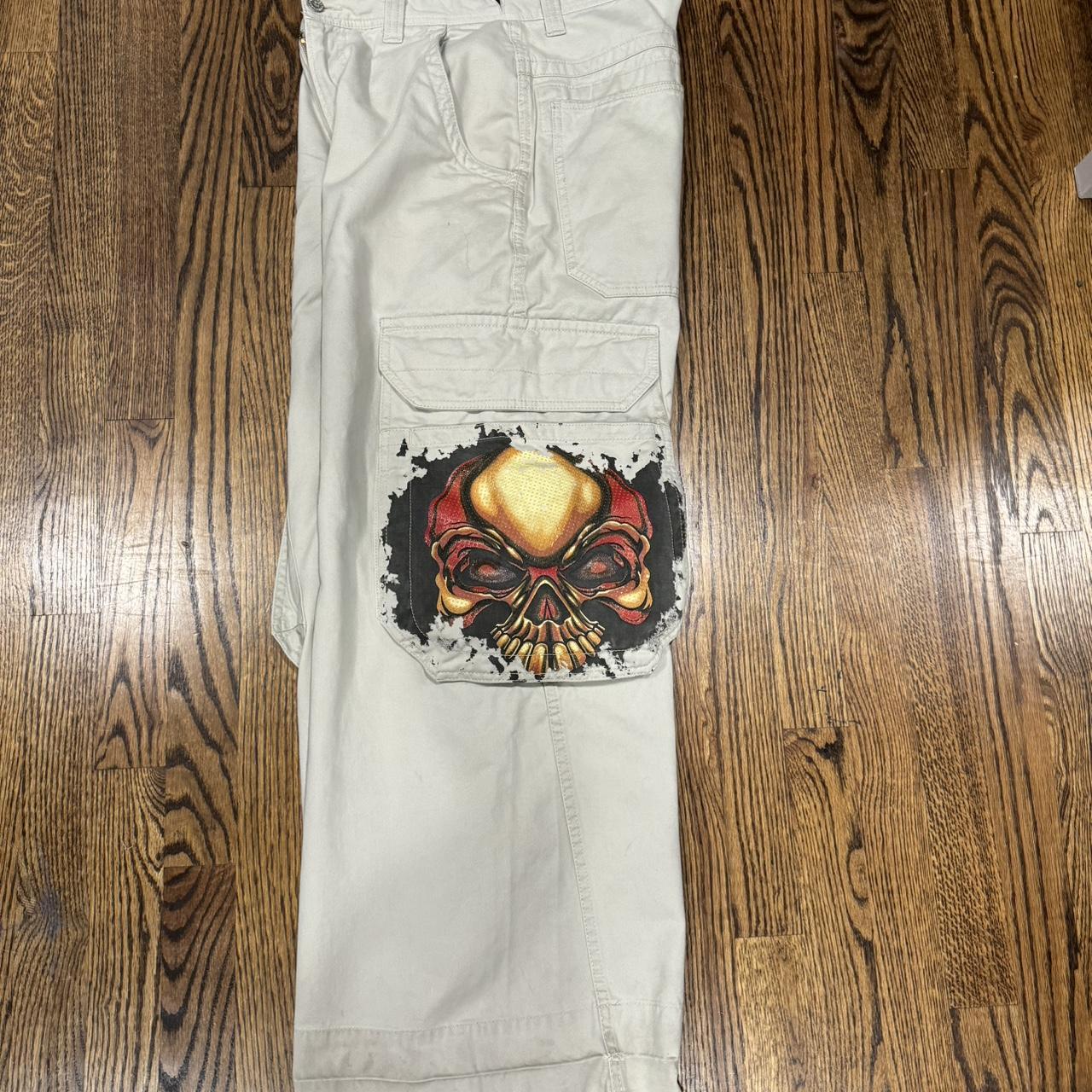 JNCO “Skull” Khaki Cargo Pants | 90s Vintage Wide-Leg – The Attic
