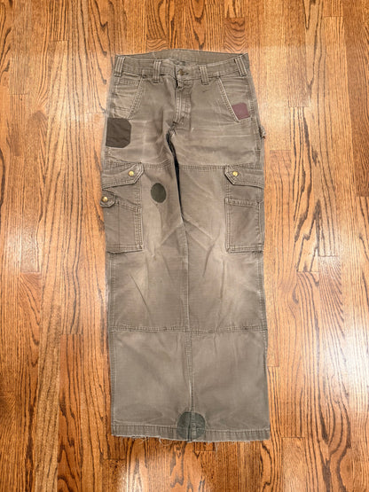 Carhartt Patched Ripstop Work Pants Distressed Utility Cargo 27x30 Streetwear