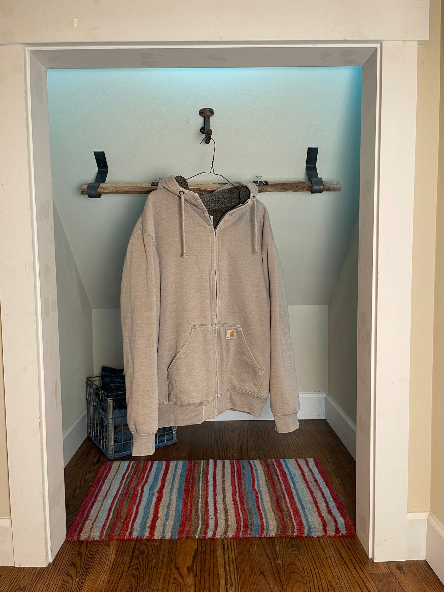 Carhartt Full-Zip Hoodie – Light Brown Sherpa-Lined Workwear Hoodie| The Attic Clothing