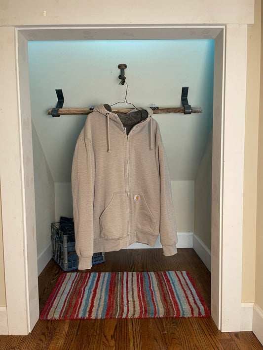 Carhartt Full-Zip Hoodie – Light Brown Sherpa-Lined Workwear Hoodie| The Attic Clothing