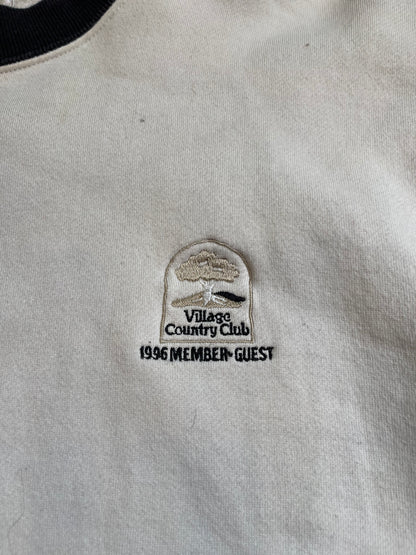 Vintage La Mode Two-Tone Crewneck Sweatshirt – Black & Cream Pullover | The Attic Clothing