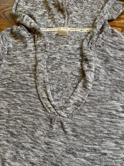 Roxy Heathered Knit Hoodie Tunic – Grey Long Sleeve Pullover | The Attic Clothing