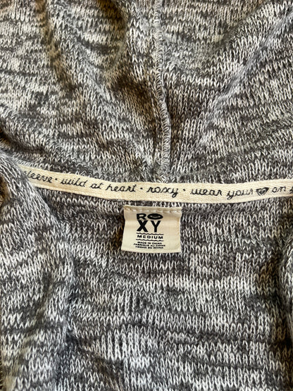 Roxy Heathered Knit Hoodie Tunic – Grey Long Sleeve Pullover | The Attic Clothing