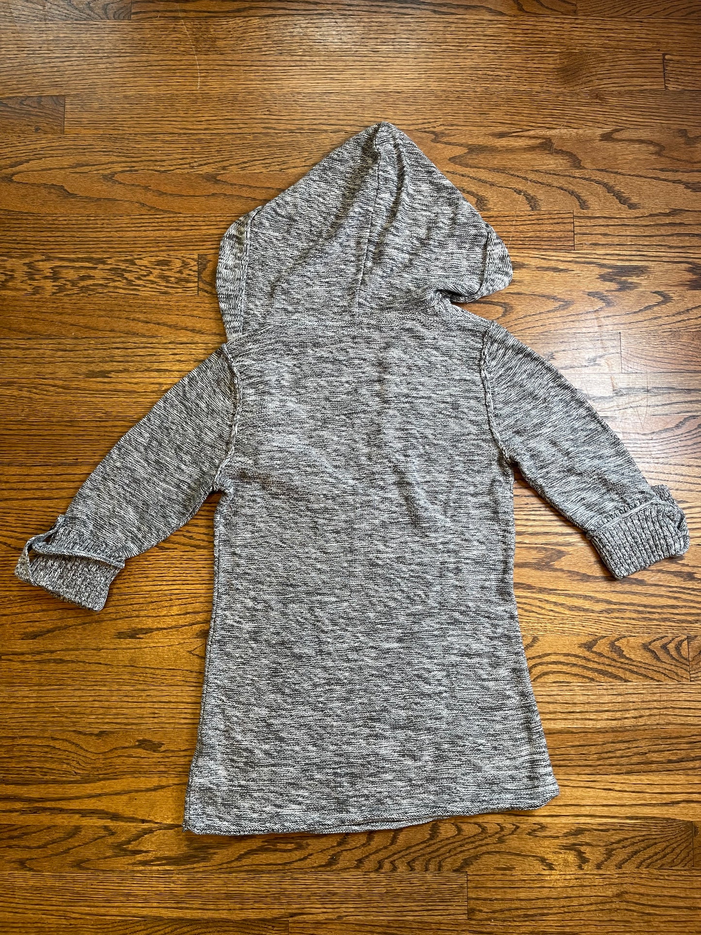 Roxy Heathered Knit Hoodie Tunic – Grey Long Sleeve Pullover | The Attic Clothing