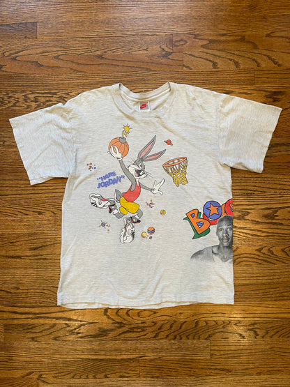 Vintage 90s Nike “Hare Jordan” Bugs Bunny T-Shirt Single Stitch XL Space Jam Era