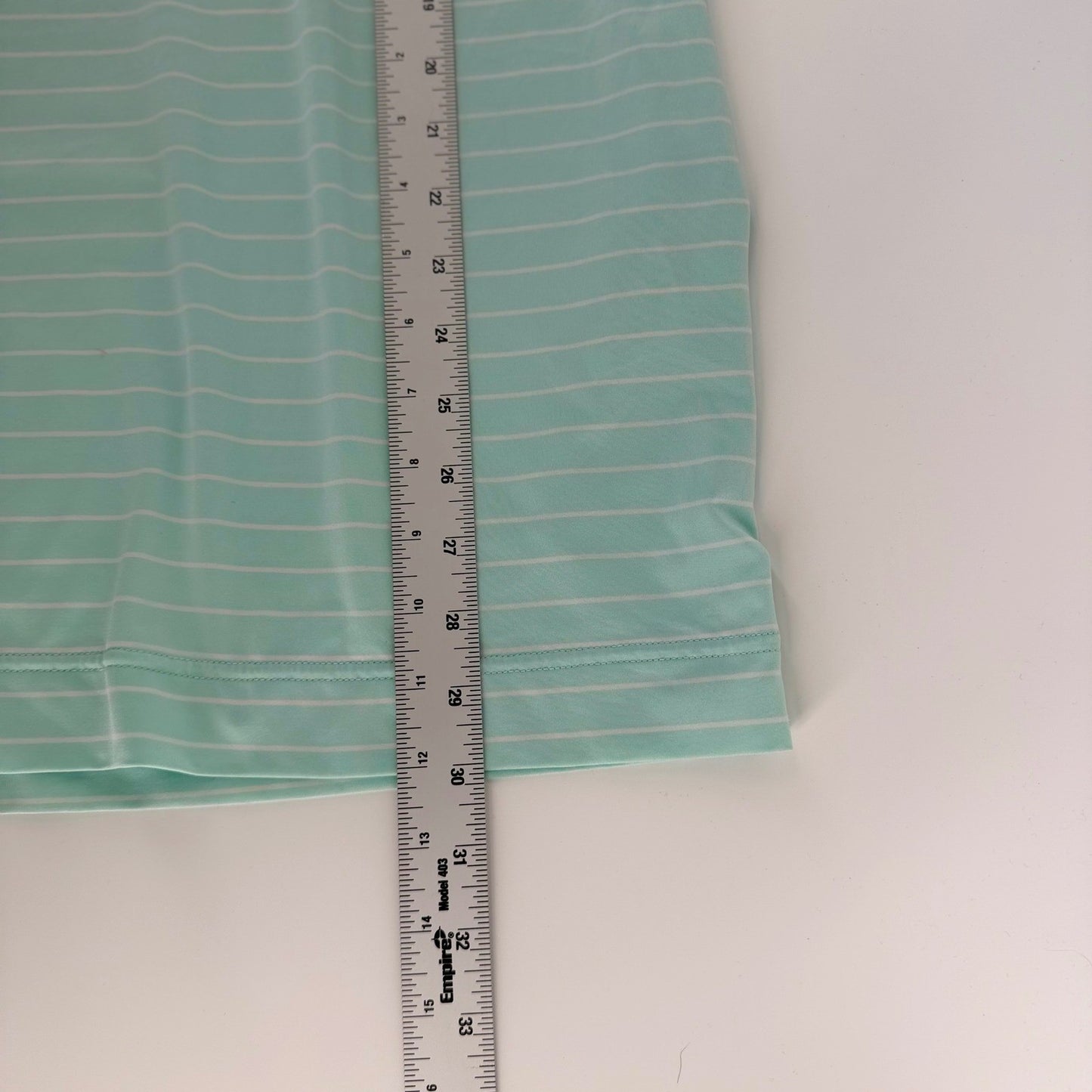 FootJoy Athletic Fit Golf Polo Shirt Striped Colorblock XL Navy Mint Green