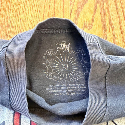 OG Abel Collection King Queen Skeleton Graphic Tee Cropped XL Faded Black