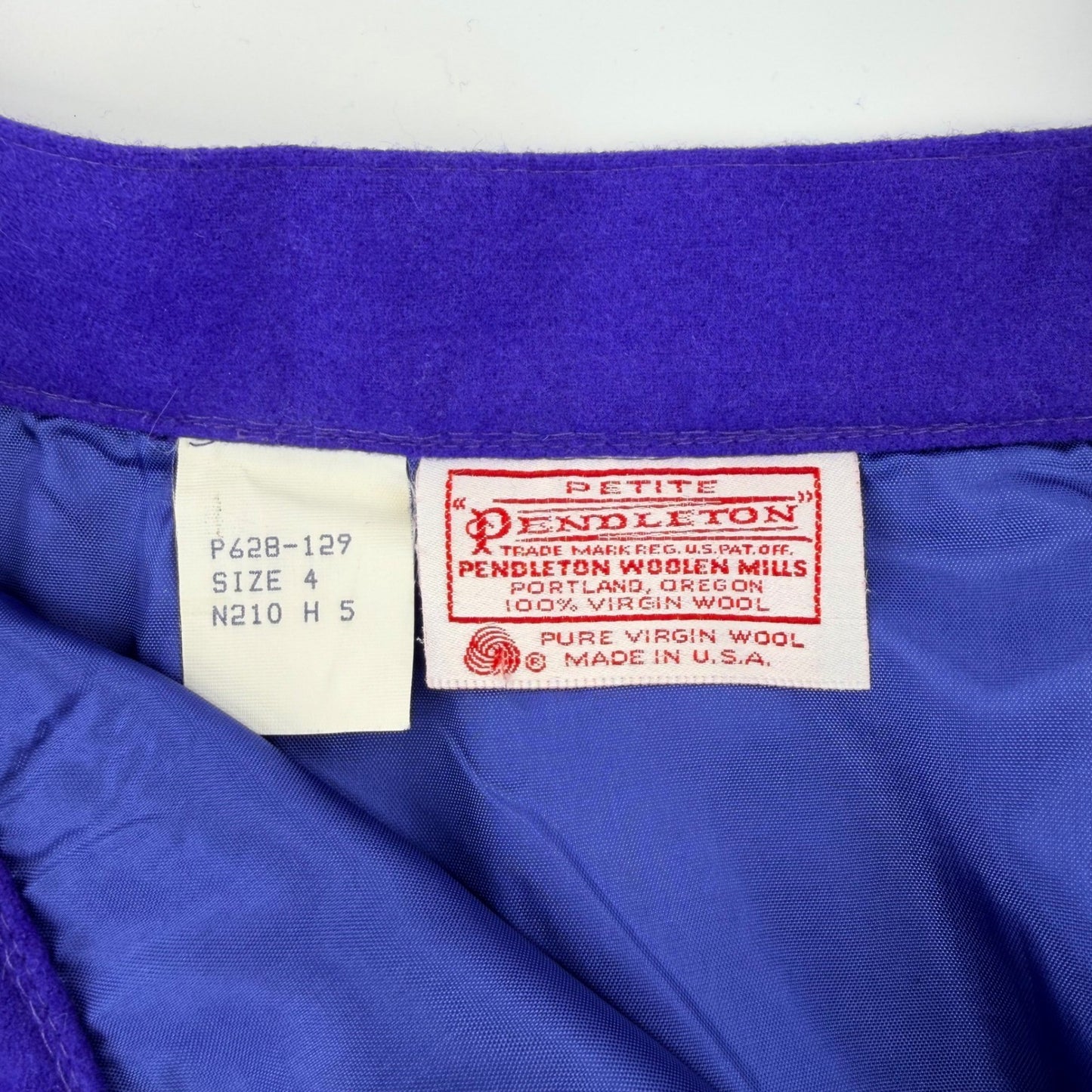 Pendleton Petite Vintage Wool Midi Skirt Purple A-Line High Waist 4P USA