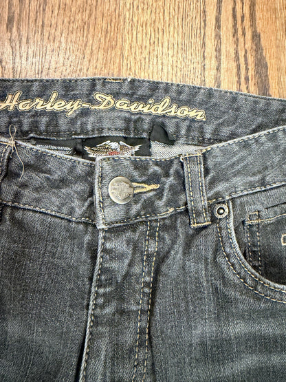 Harley-Davidson Women's Jeans Black Size 4 Long Stretch Bootcut