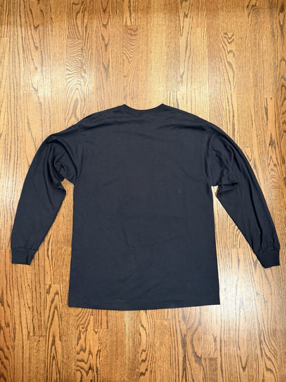 Super Bowl XLVI Long Sleeve T Shirt Jerzees Black Men’s XL Giants Patriots