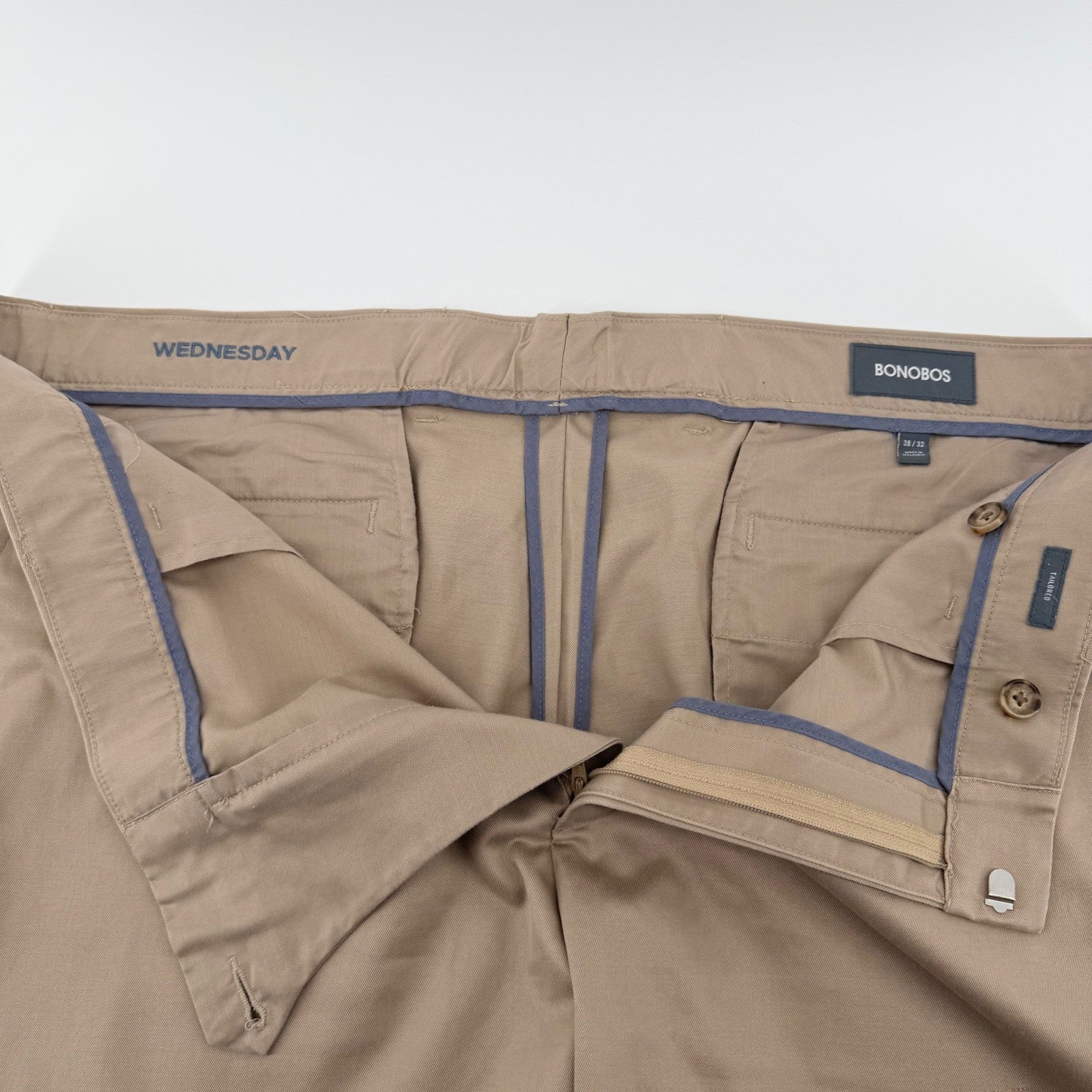 Bonobos Weekday Warrior Tailored Fit Dress Pants 40x31 Tan Khaki Business Casual