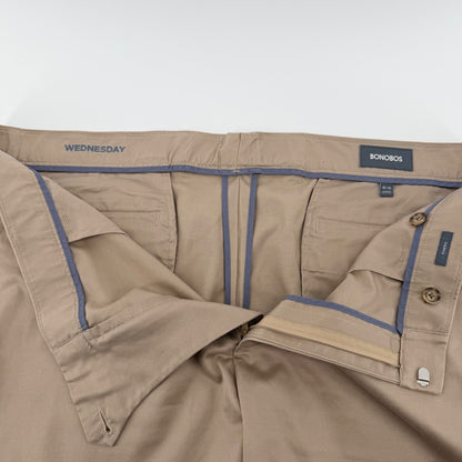 Bonobos Weekday Warrior Tailored Fit Dress Pants 40x31 Tan Khaki Business Casual