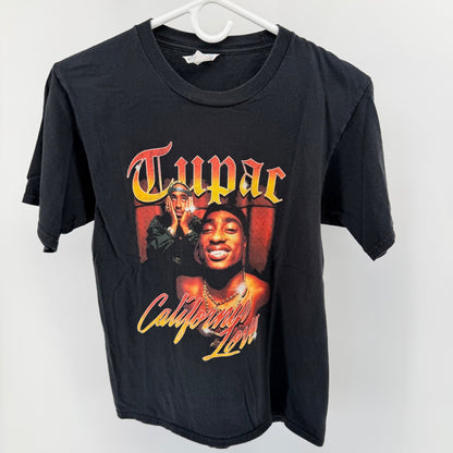 Port & Company Tupac California Love Graphic Rap Tee Streetwear Small Black