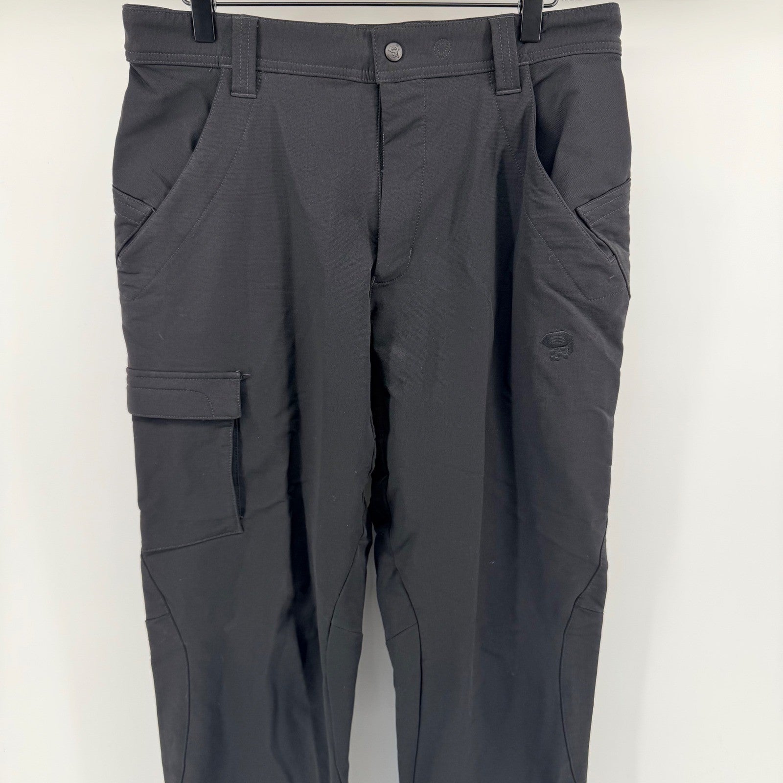 Mountain Hardwear Mens Technical Hiking Cargo Pants Softshell Black 34 Short