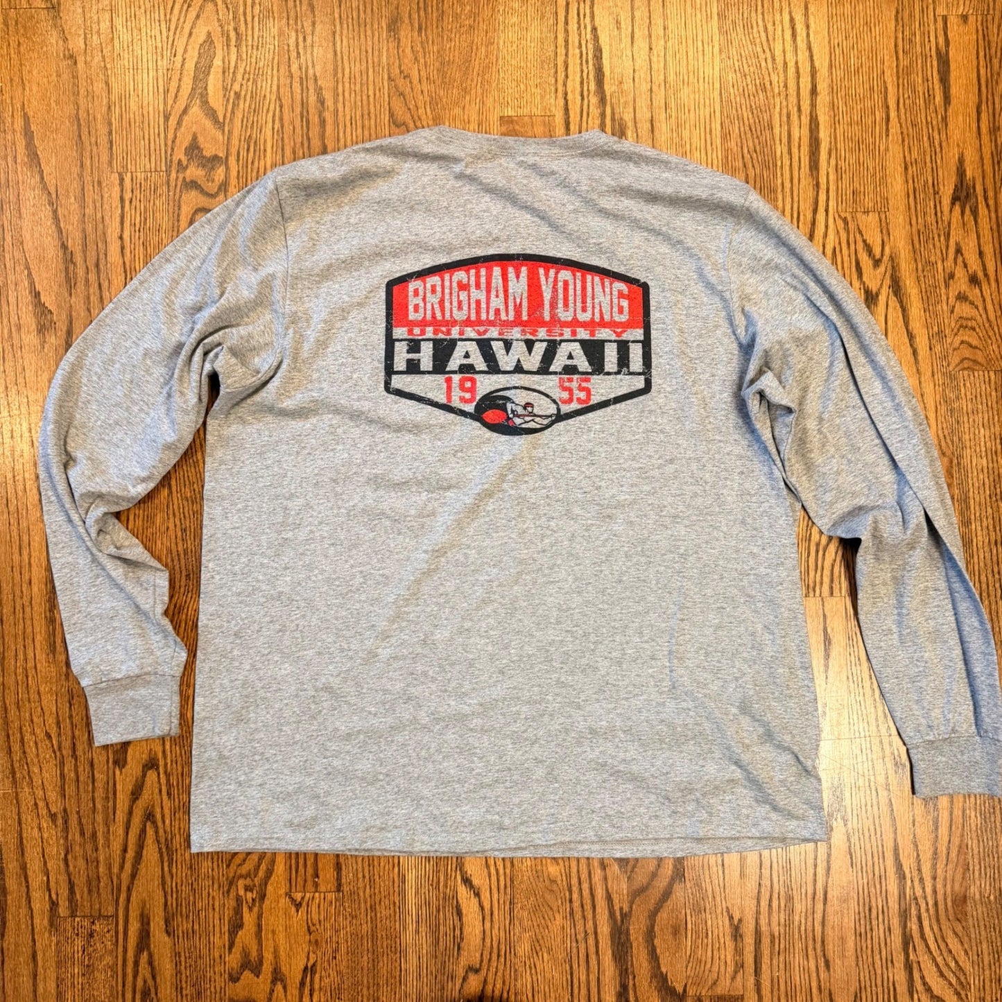 Russell Athletic BYUH Seasiders Long Sleeve T-Shirt XL Gray BYU Hawaii