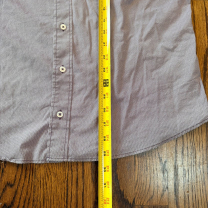 Nick Graham Modern Fit Dress Shirt Purple Micro Dot Stretch Size L 16-16.5 34/35