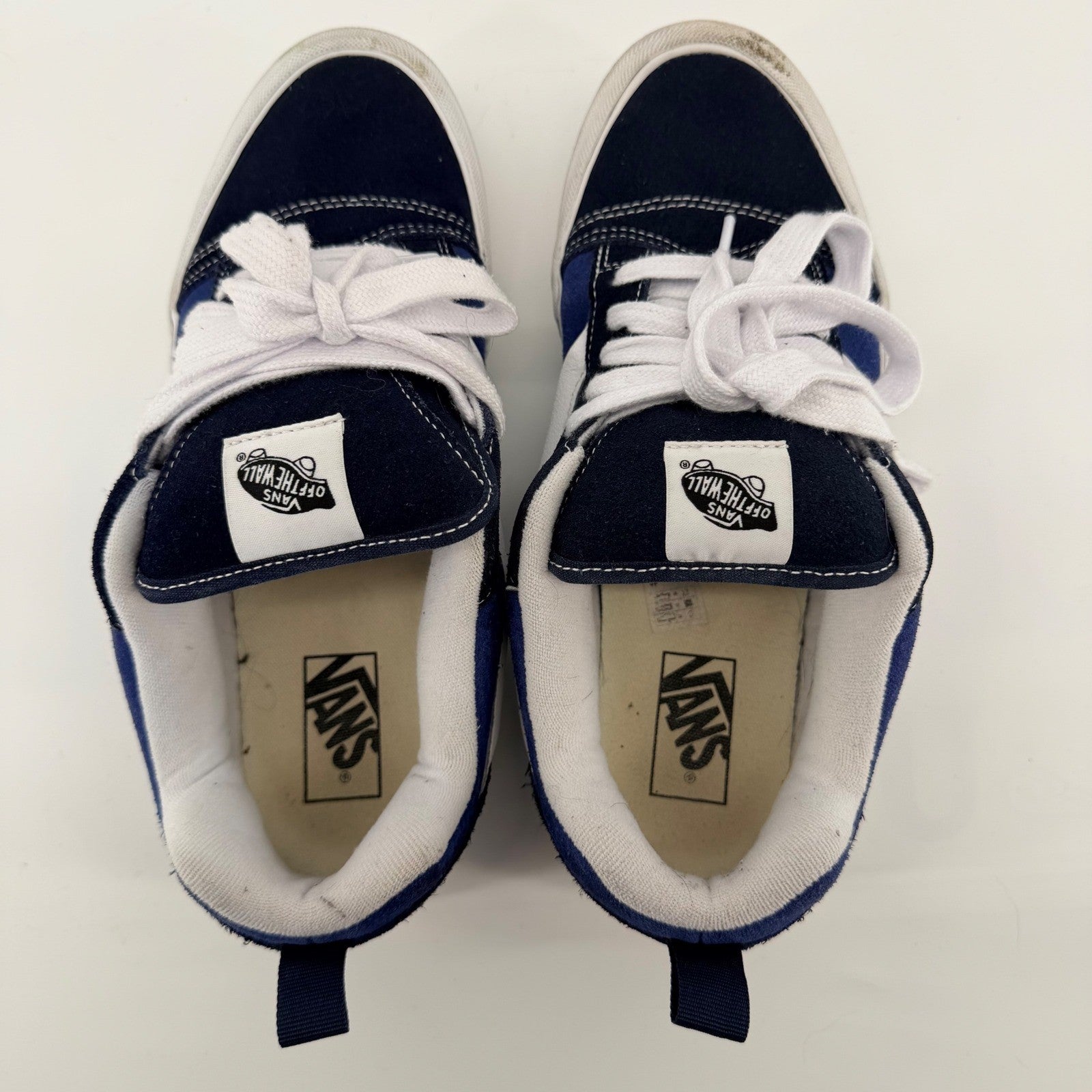 Vans Knu Skool Navy True White Chunky Skate Shoes 90s Retro Mens 9.5 Blue