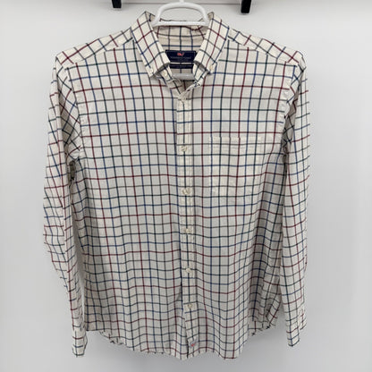 Vineyard Vines Murray Shirt Classic Fit Tattersall Plaid Button Down M White