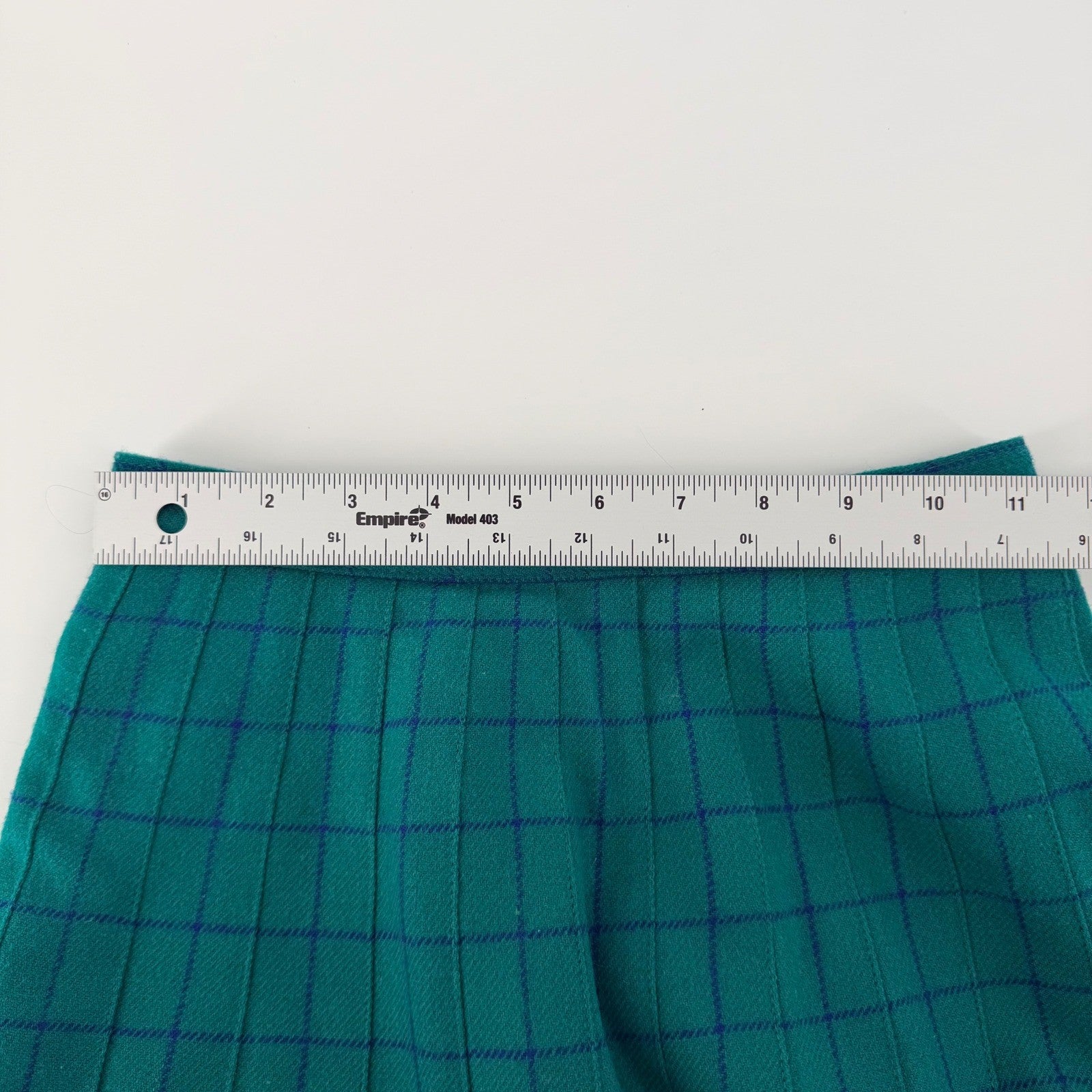 Pendleton Vintage Wool Pleated Midi Skirt Plaid High Waist 4 Petite Teal Green