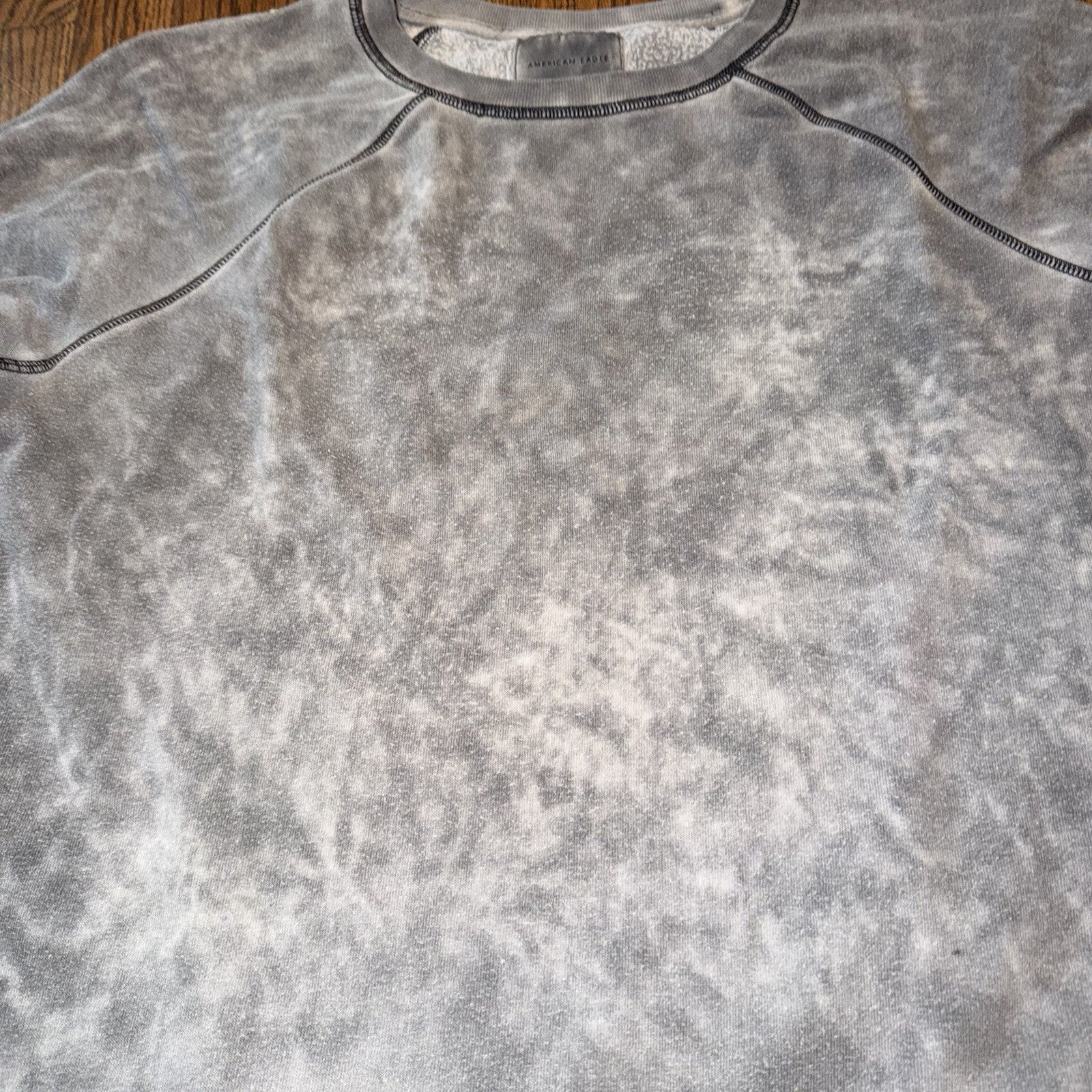 American Eagle Super Soft Jegging Fit Sweatshirt Gray Acid Washed Size M Boxy