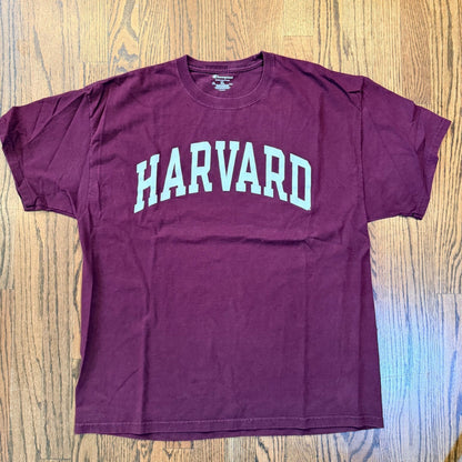 Champion Harvard University T-Shirt Graphic Logo XL Maroon Burgundy College