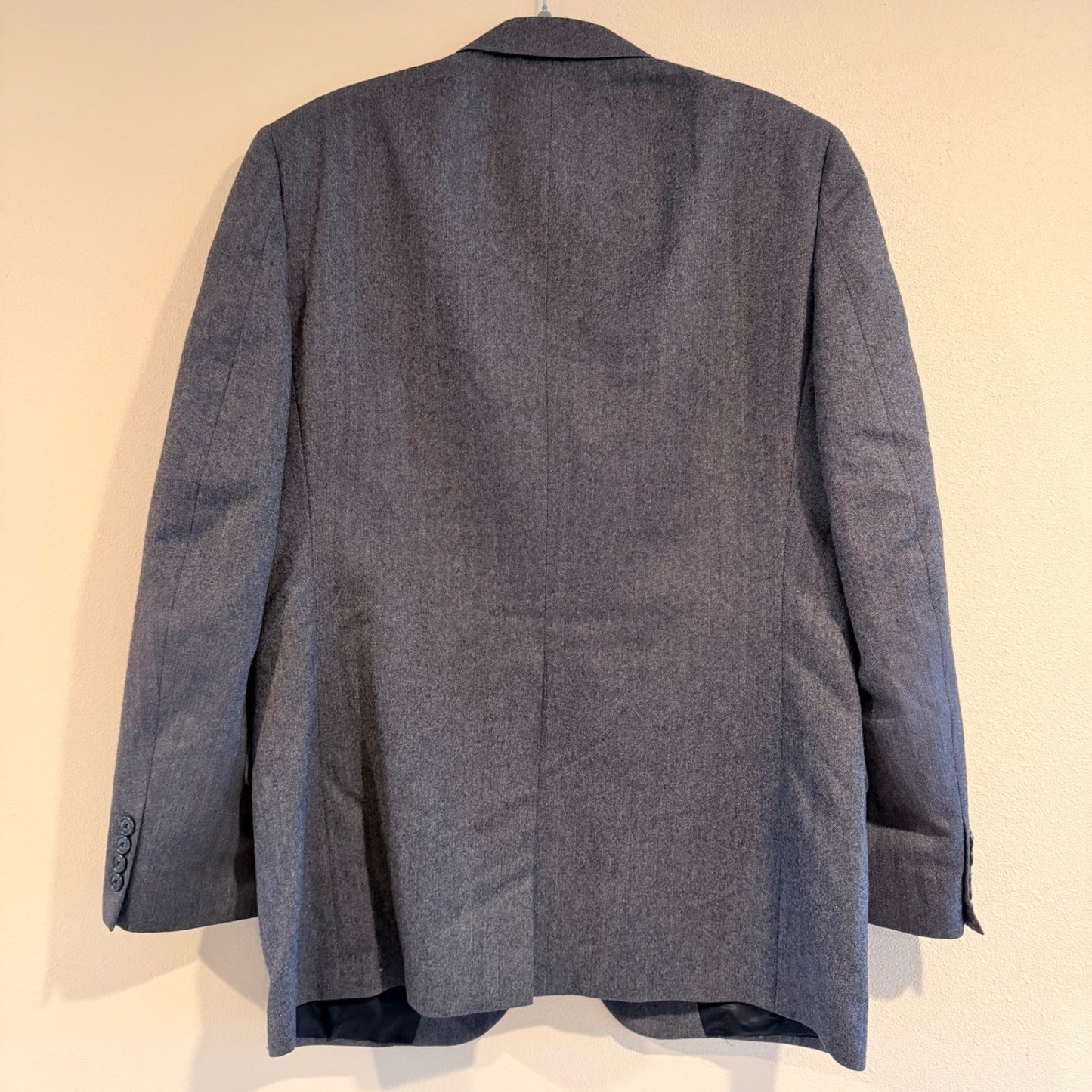 Burberrys Vintage Herringbone Wool Blazer Sport Coat Gray Mens L Preppy