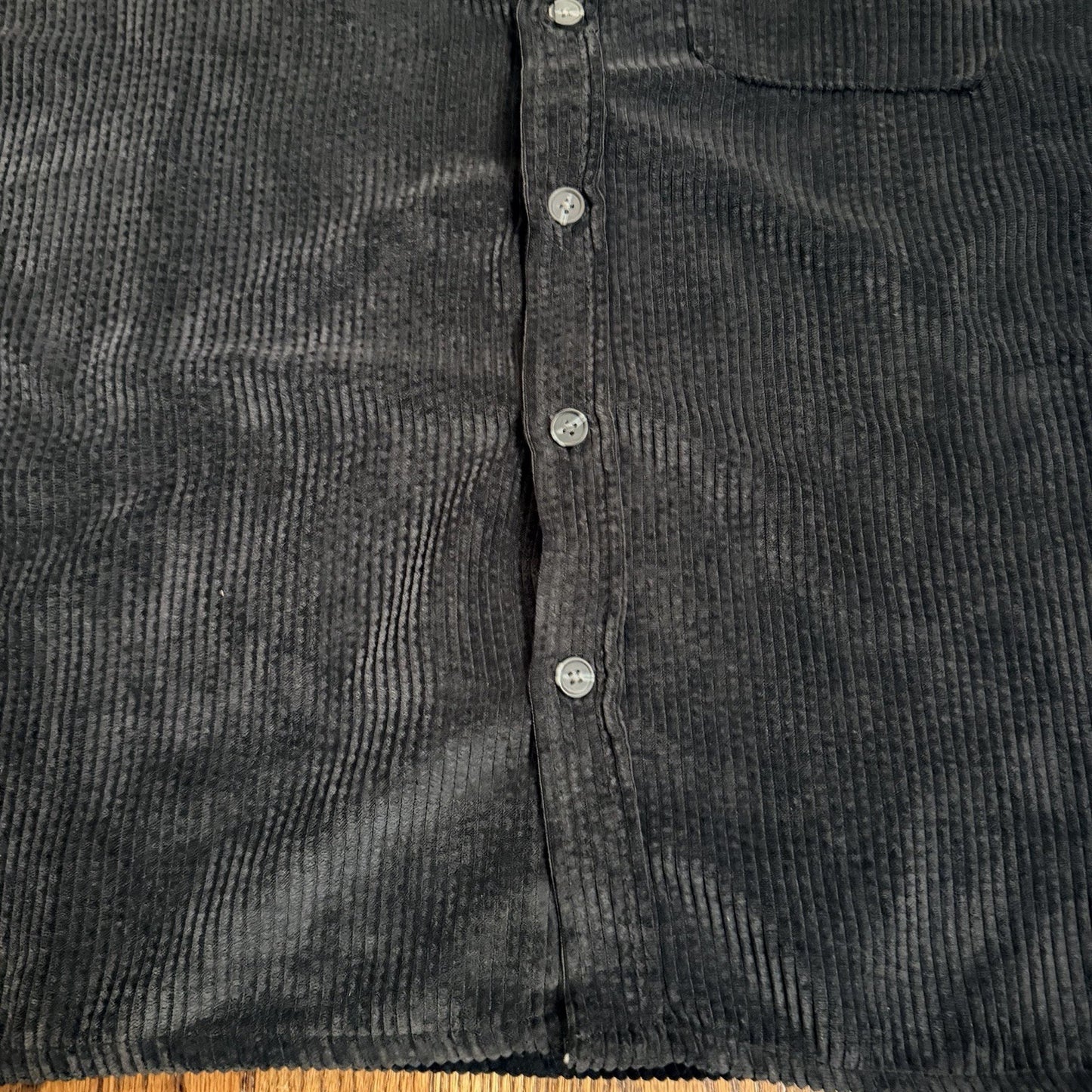 Forever 21 Casual Button Up Corduroy Shirt Black Size M men's