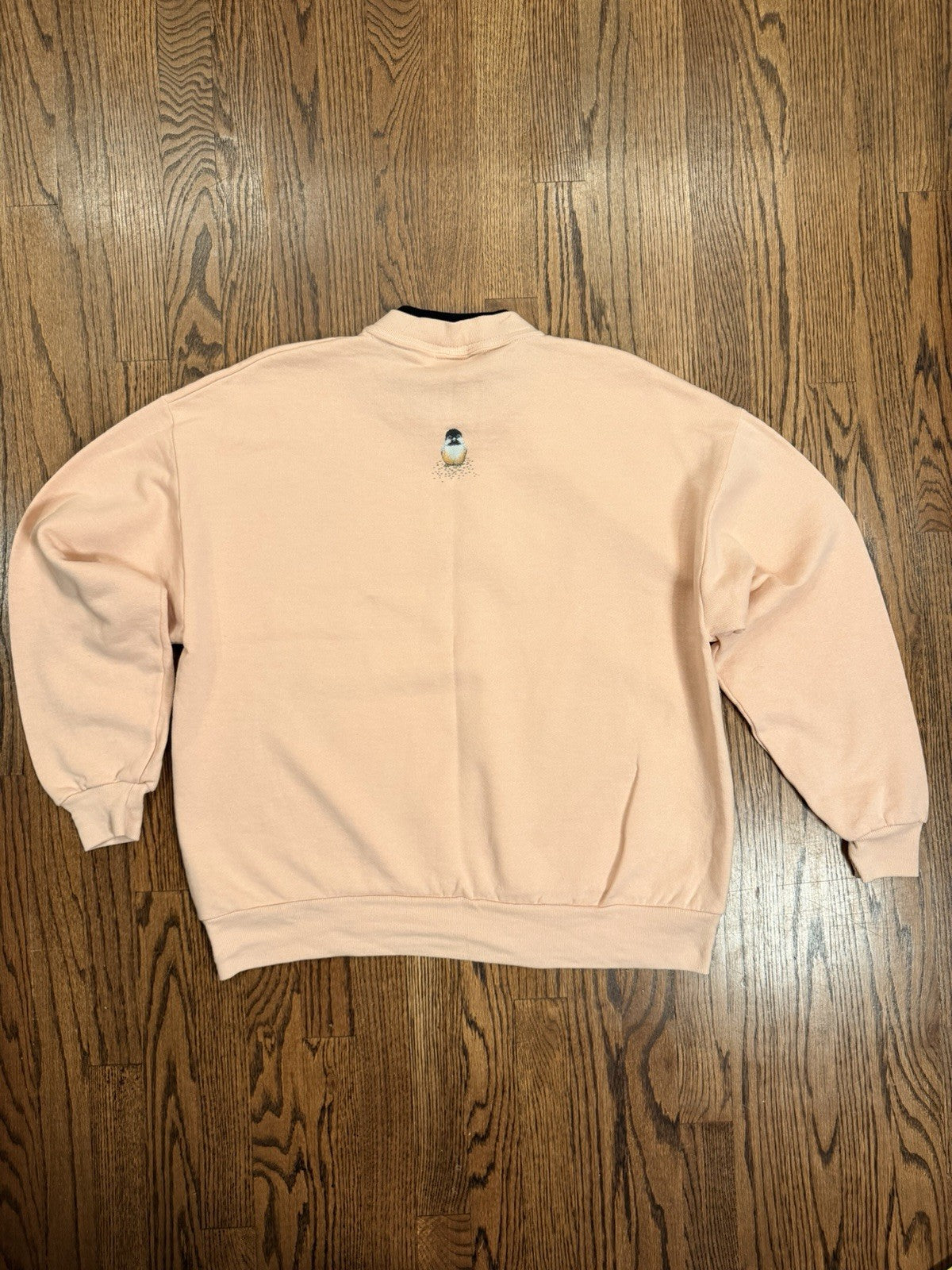 Vintage Morning Sun Grandma Spring Bird Crewneck Sweatshirt Pastel Pink L