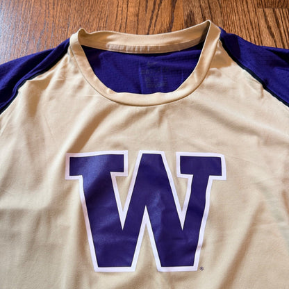 Nike Washington Huskies Dri-FIT Long Sleeve Training Shirt XL Gold Purple