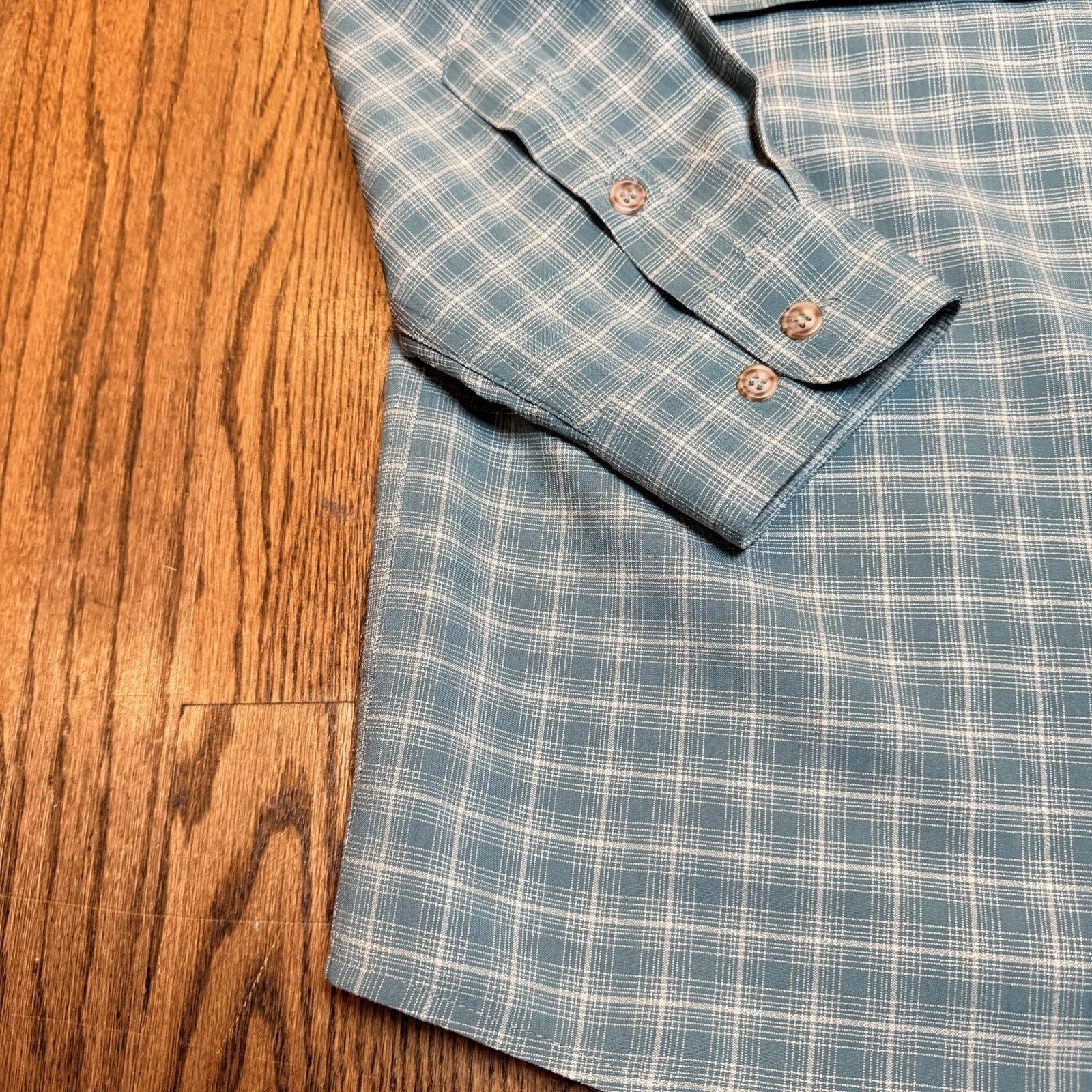 Helly Hansen Plaid Ventilated Hiking Fishing Shirt Large Blue L