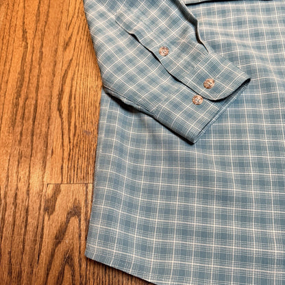 Helly Hansen Plaid Ventilated Hiking Fishing Shirt Large Blue L