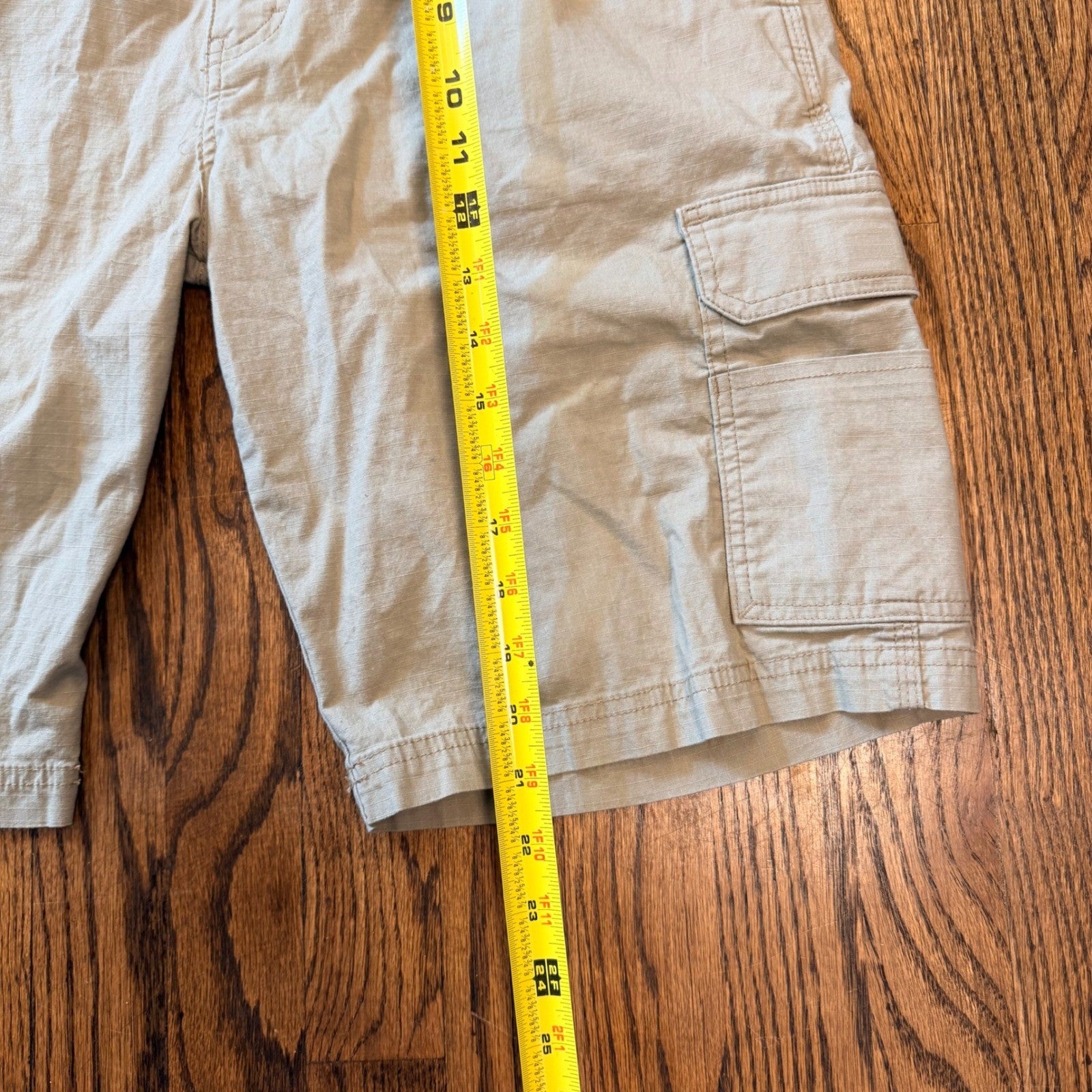 Genuine Dickies Ripstop Cargo Shorts Khaki Tan Size 36 Mens Workwear Stretch