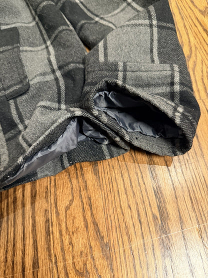 OLD NAVY Women's Gray and Black Plaid Double-Breasted Peacoat Jacket Size Medium