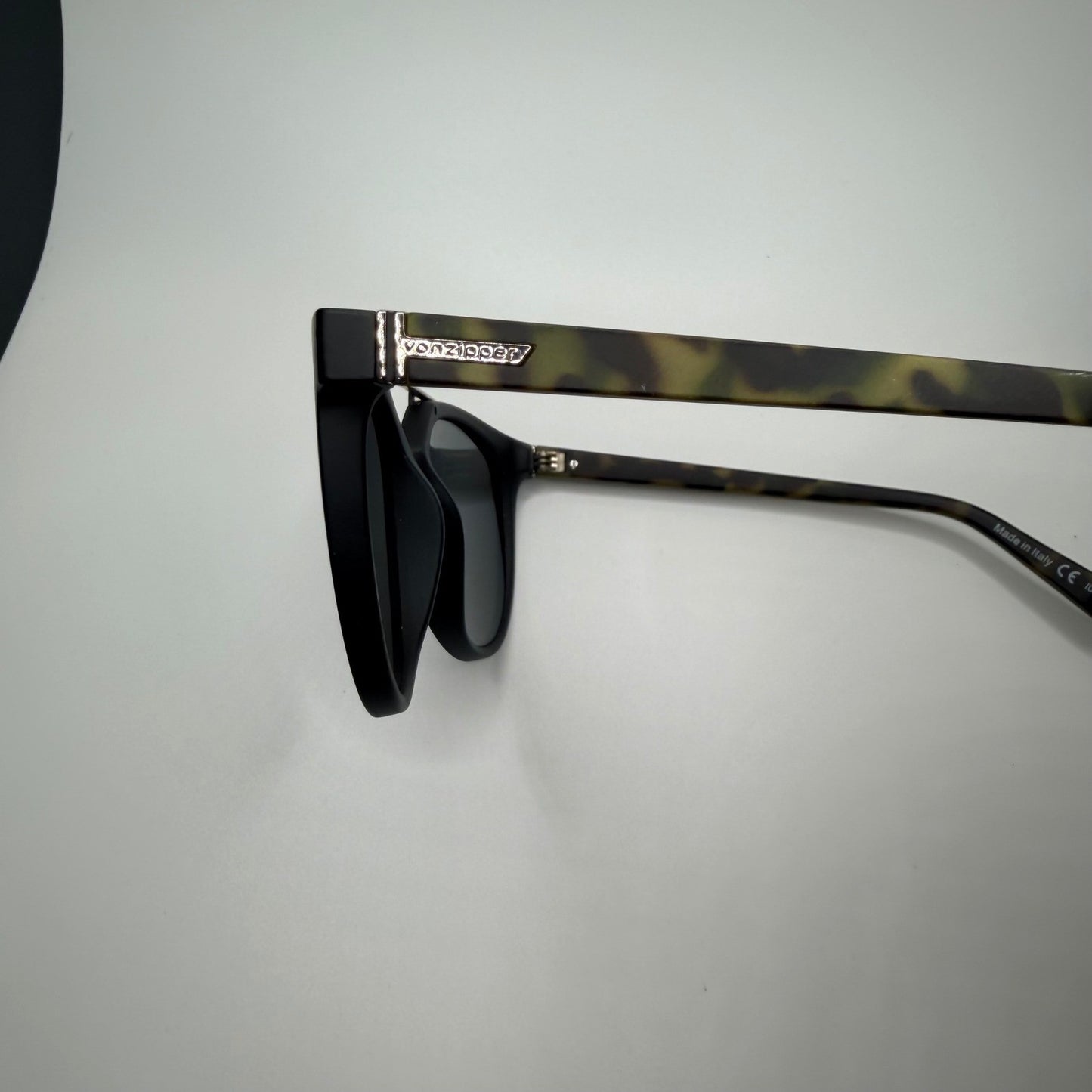 VonZipper Hitsville Sunglasses Camo Tortoise Double Bridge Matte Black Grey Lens