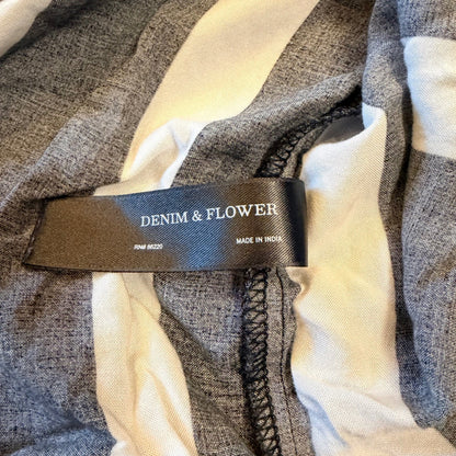 Denim & Flower Ricky Singh Striped Short Sleeve Button Down Shirt Large viscose