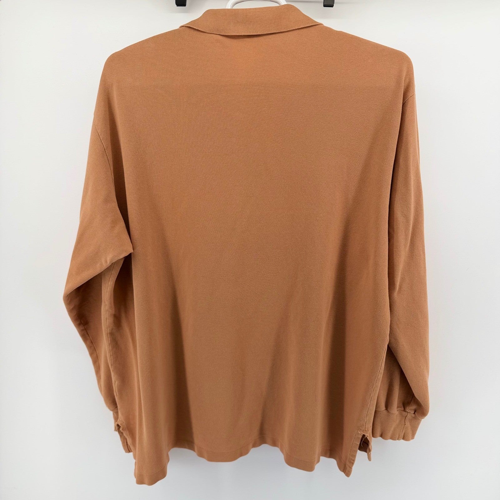 Polo Ralph Lauren Long Sleeve Polo Shirt XXL Burnt Orange Pique Cotton Pony Logo