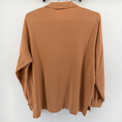 Polo Ralph Lauren Long Sleeve Polo Shirt XXL Burnt Orange Pique Cotton Pony Logo
