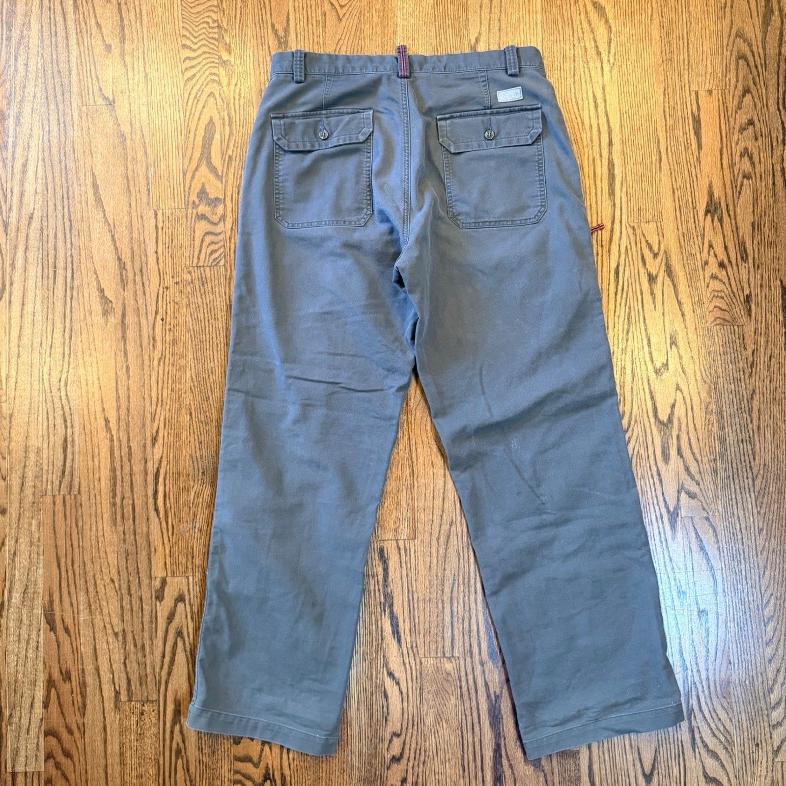 Vintage Dockers Relaxed Fit Chino Pants Side Zipper Pocket 34x30 Green