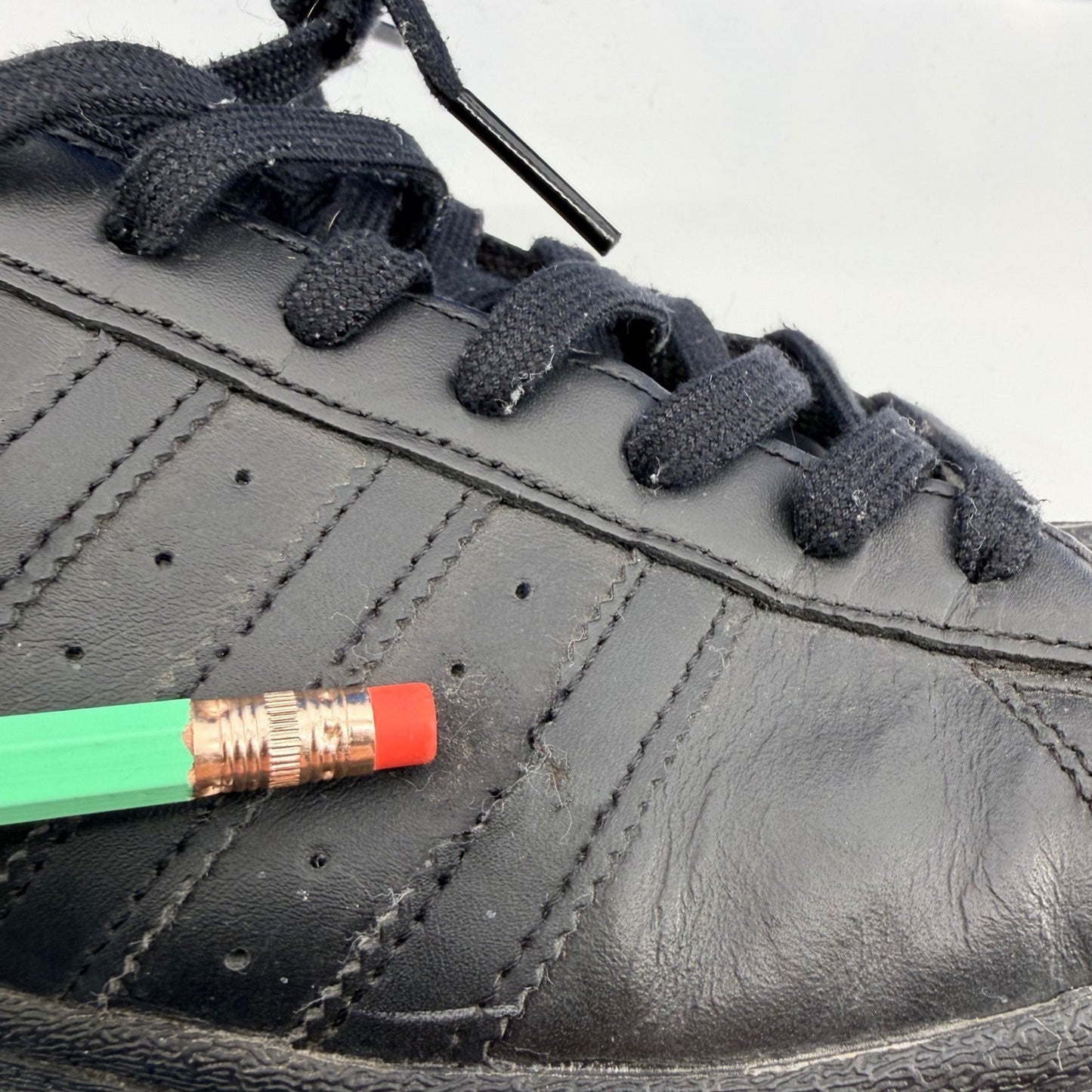 Adidas Superstar Triple Black Leather Shell Toe Sneakers Mens 9.5 Core Black