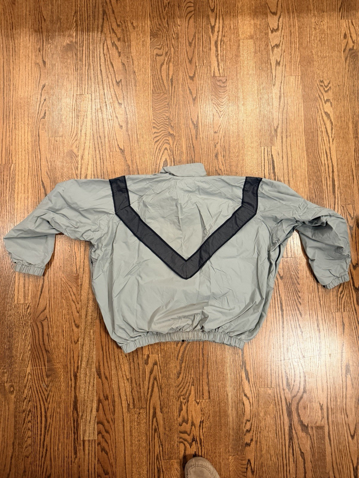 Vtg Army Full Zip Windbreaker Jacket Coat Mens Size XL Gray Nylon